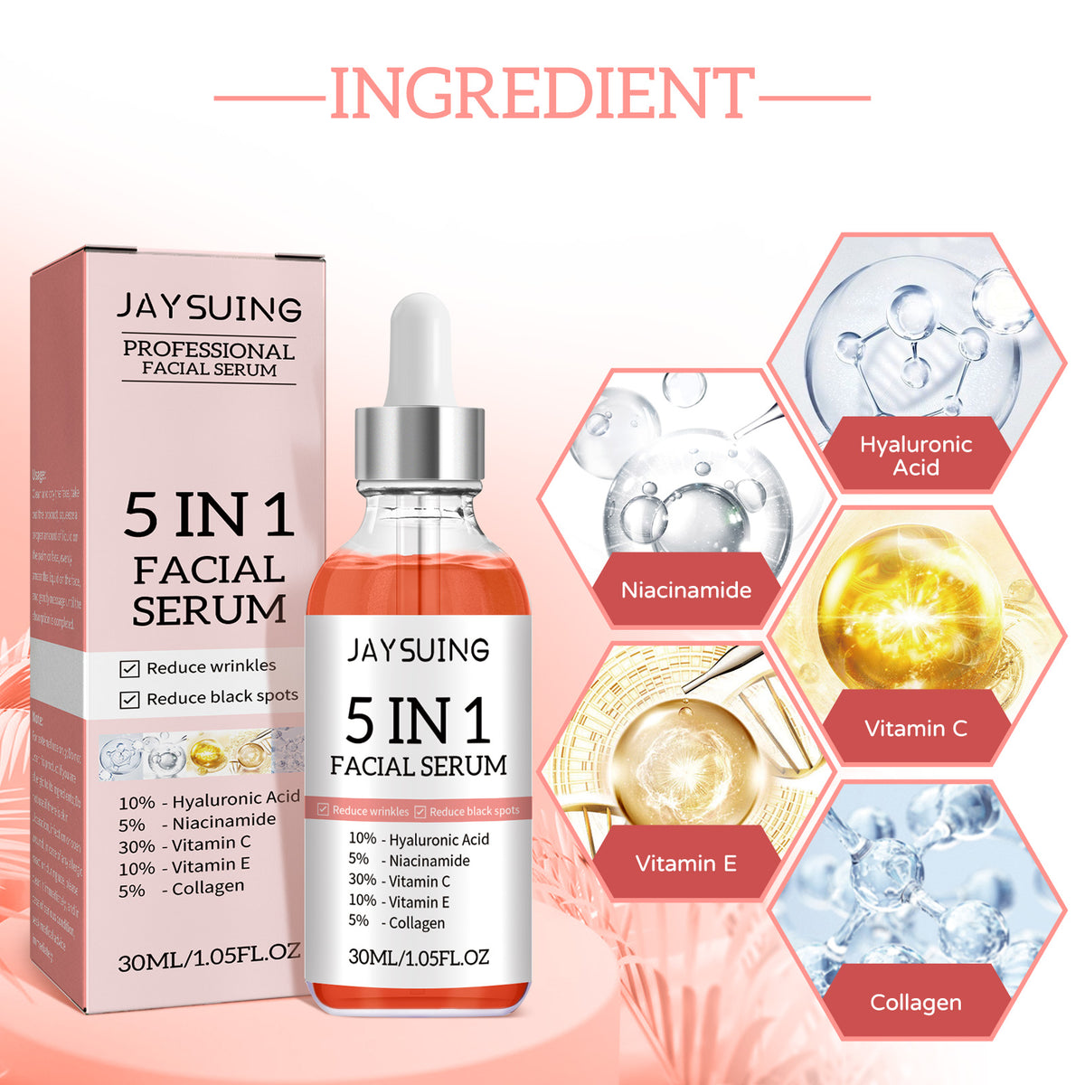 5 In 1 Facial Essence Moisturizes Skin, Tightens Skin, Lightens Spots, Acne, And Beautifies Skin Ess