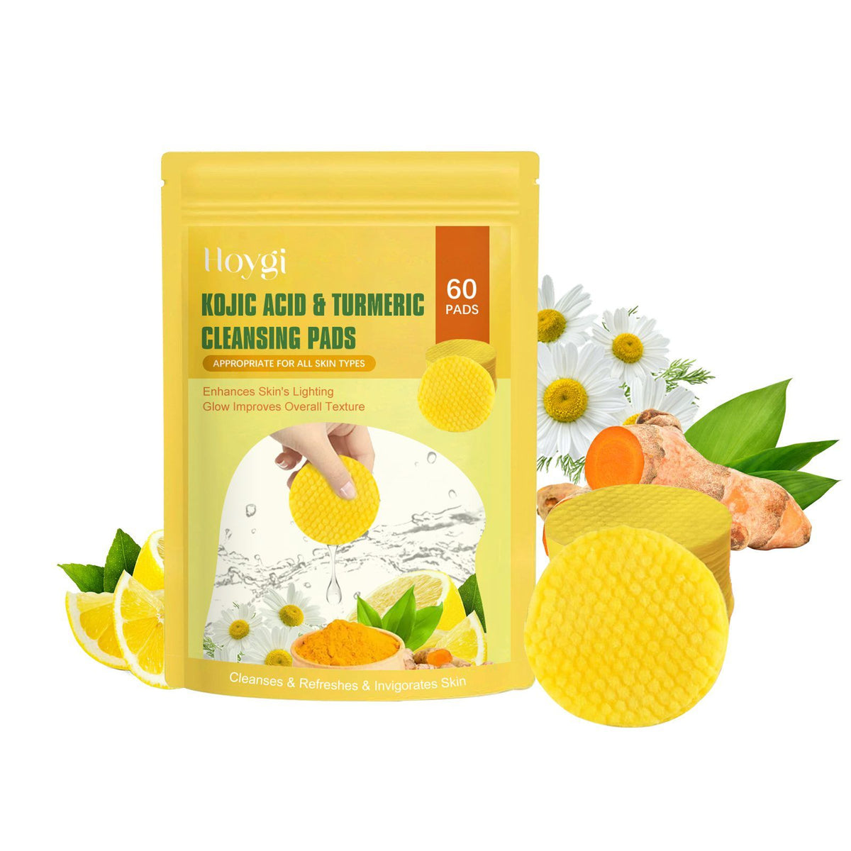 Turmeric & Kojic Acid Brightening Cleansing Pads (60ct)