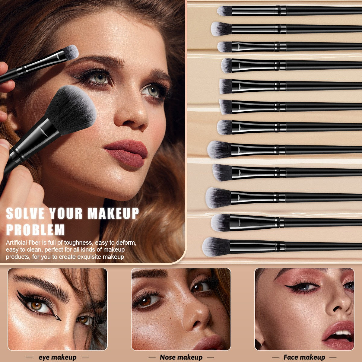 Premium 25PCS Makeup Brush Set Foundation Contour Blush Cosmetic Beauty Tools