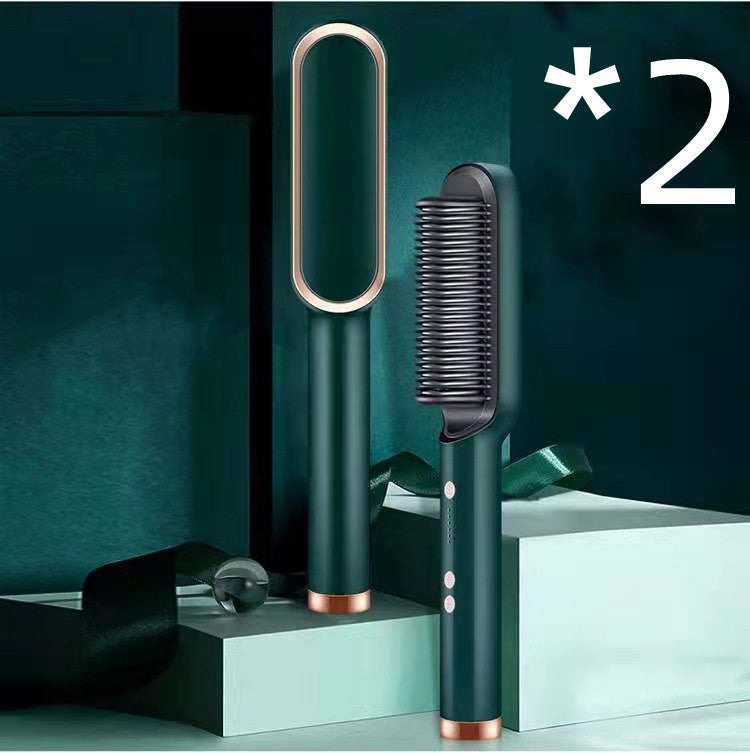 New 2 In 1 Hair Straightener Hot Comb Negative Ion Curling Tong Dual-purpose Ele