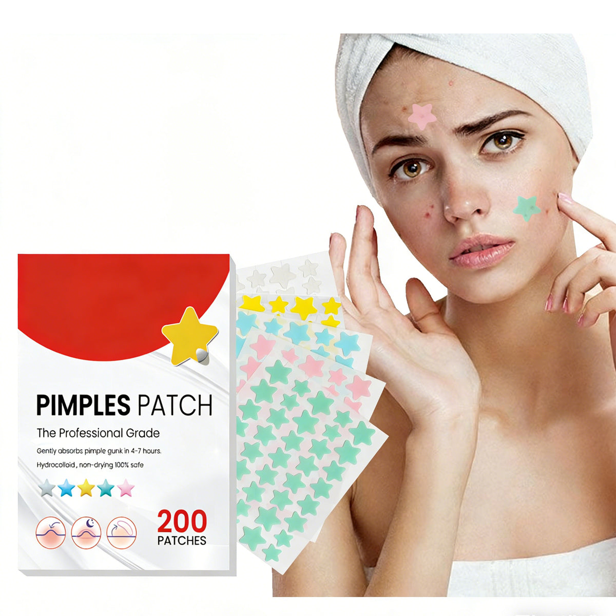 200 Hydrocolloid Acne Patches