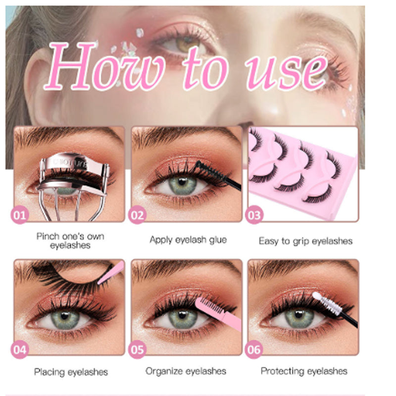 Cílios Postiços Cat Eye 3D (15 Pares)