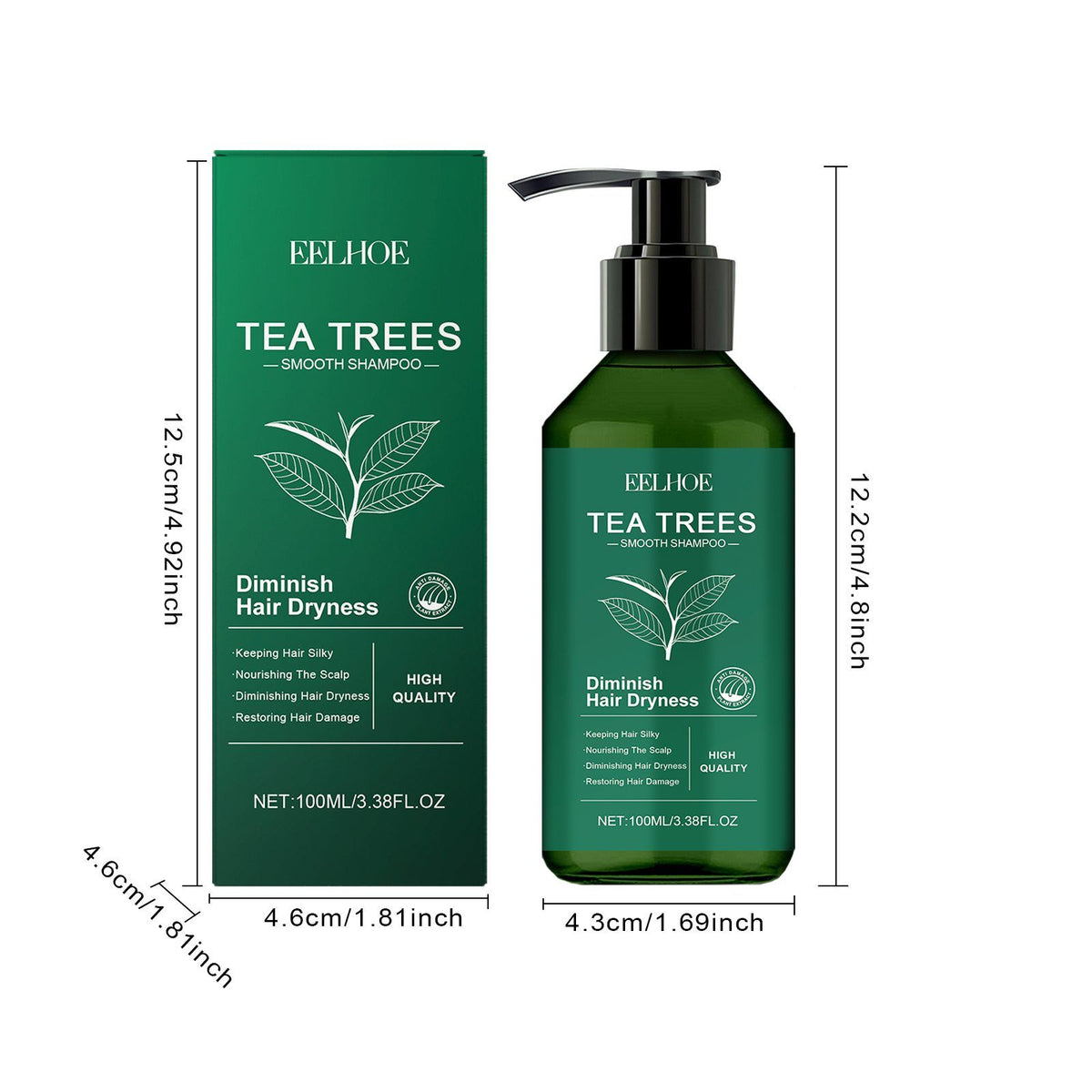 Purifying Tea Tree Scalp Shampoo — Anti-Dandruff & Oil Control, 100 ml