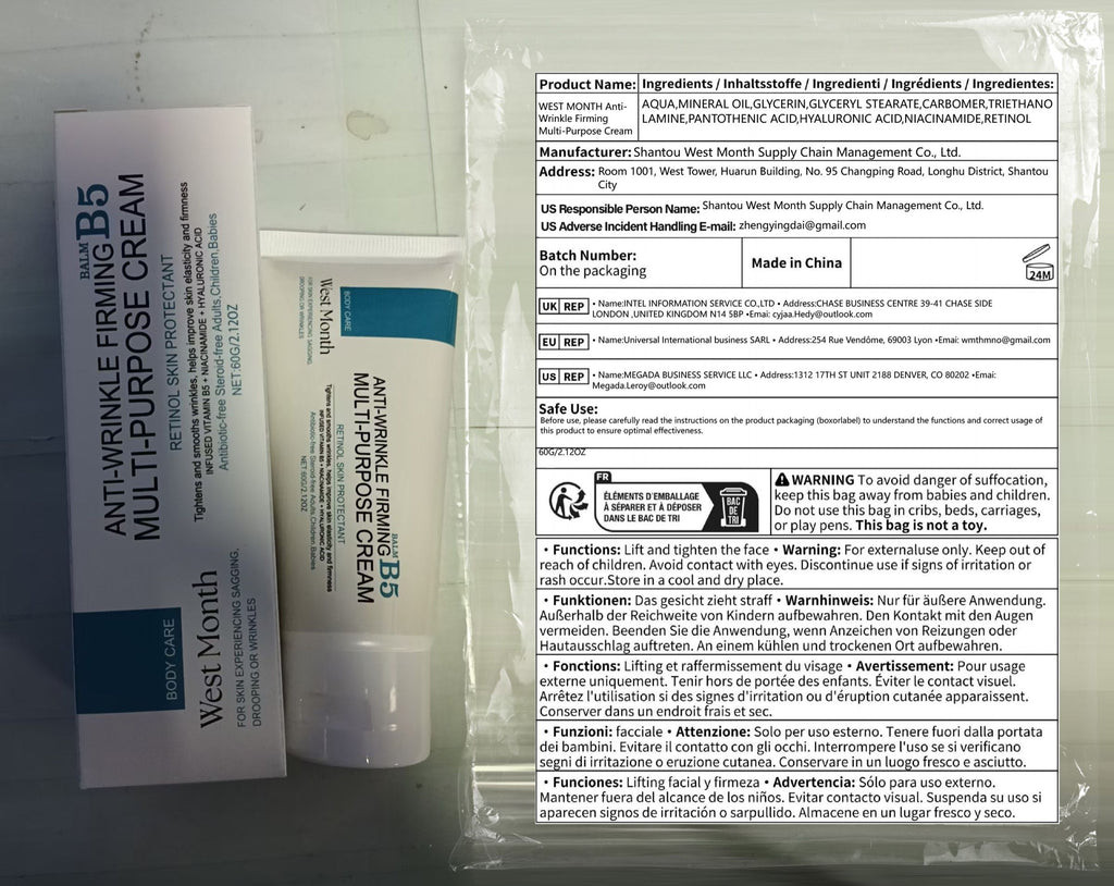 WEST MONTH Creme Corporal Hidratante Vitamina B5 60g