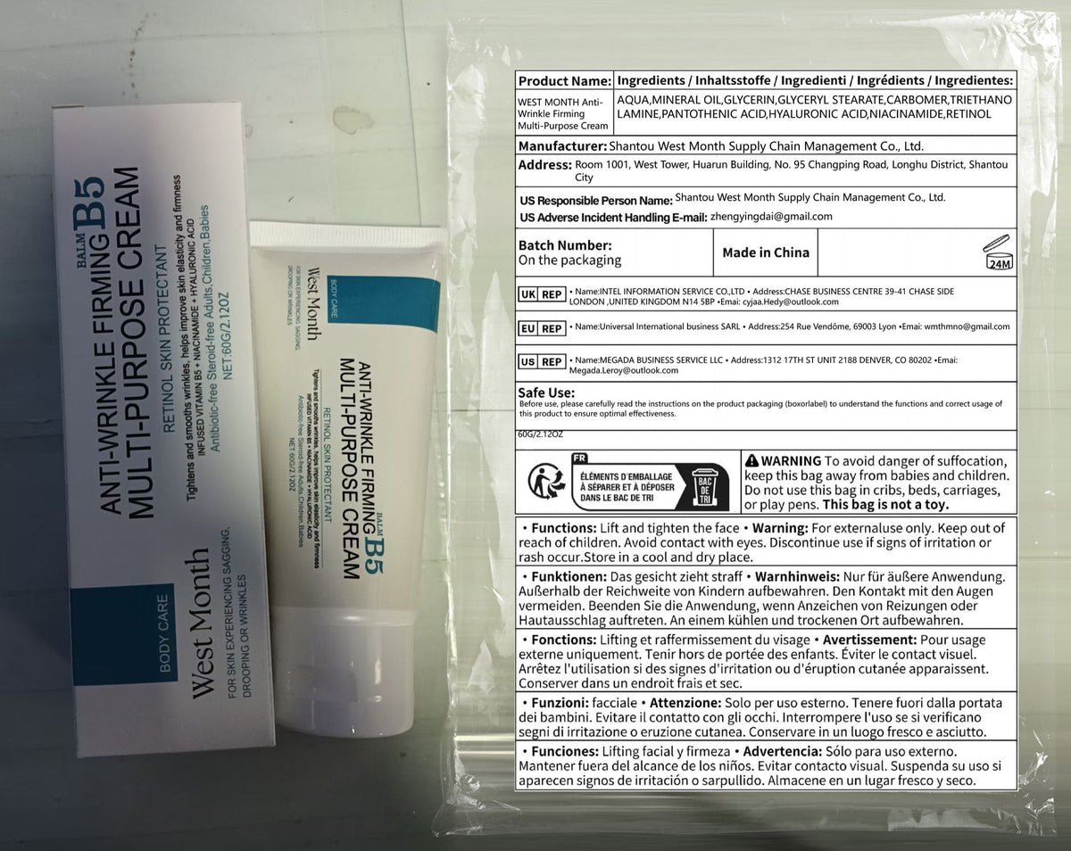 WEST MONTH Creme Corporal Hidratante Vitamina B5 60g