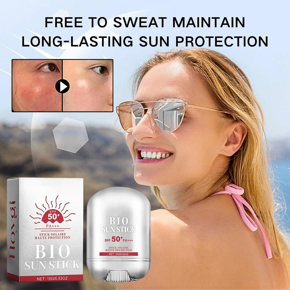 Bio Sunscreen Stick,SPF 50 Bio Sunblock Stick Sunscreen,for Face Body Waterproof