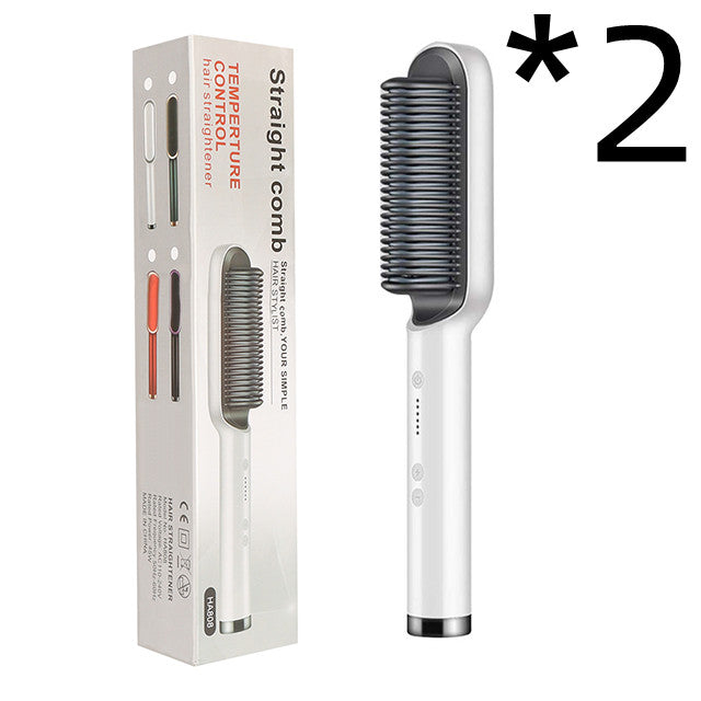 New 2 In 1 Hair Straightener Hot Comb Negative Ion Curling Tong Dual-purpose Ele