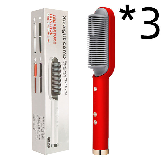 New 2 In 1 Hair Straightener Hot Comb Negative Ion Curling Tong Dual-purpose Ele